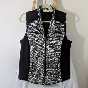 Chico's Black White Sleeveless Vest Sz M
